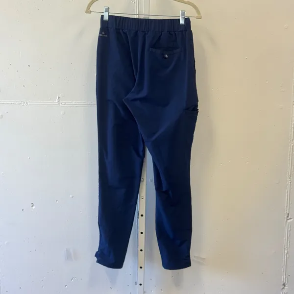 Barco One Wellness Navy Blue Scrub Pants Joggers Zipper Ankle Women's Small - Image 2