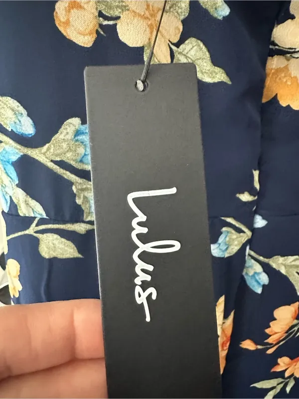 Lulu's Navy Floral Square-Neck Maxi Dress with Thigh Slit - Image 6