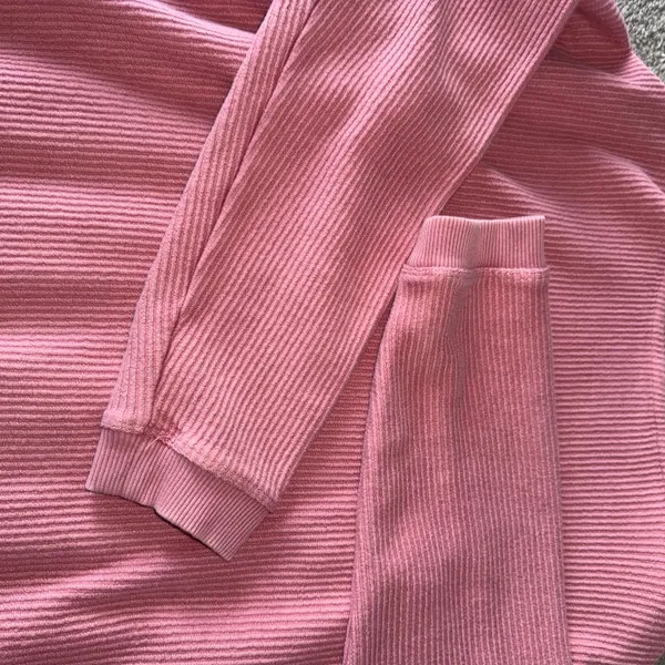 Aerie Pink Corded Hoodie - Image 3