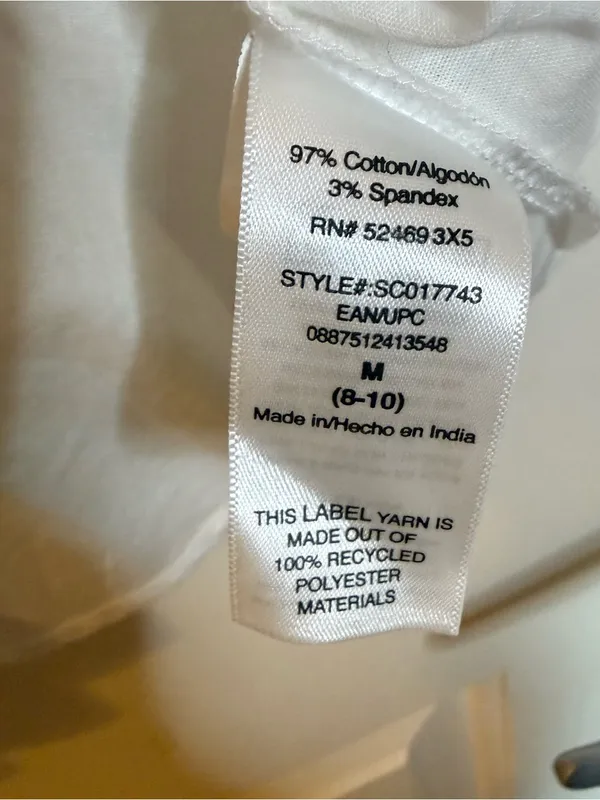 Scoop Women’s Button Front Mini Dress with Puff Sleeves Size M White Size M - Image 8