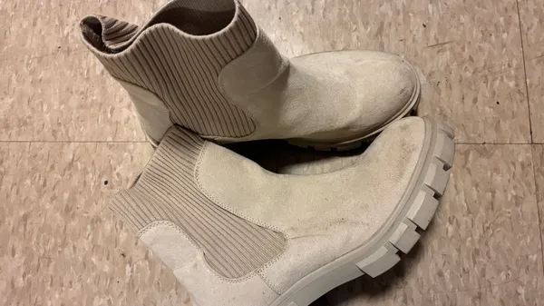 Sincerely Jules Cream Color Knit and Faux Suede Boots - Image 3