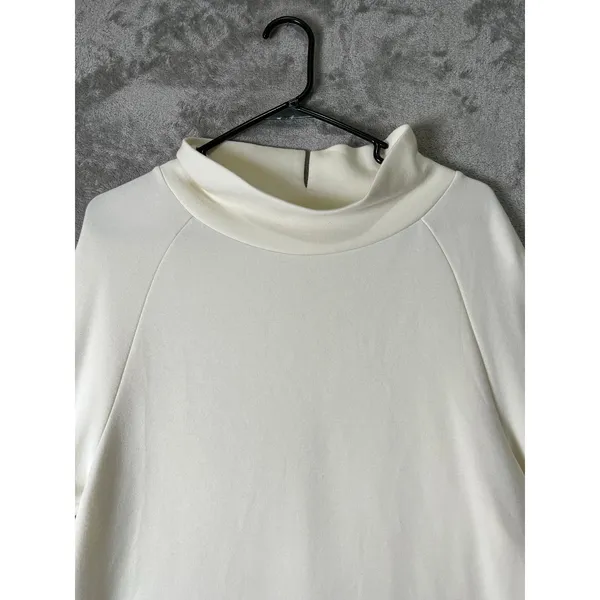 Varley Arcola Mock Neck Pullover Sweatshirt Oversized Beige Tunic XS Athleisure - Image 2