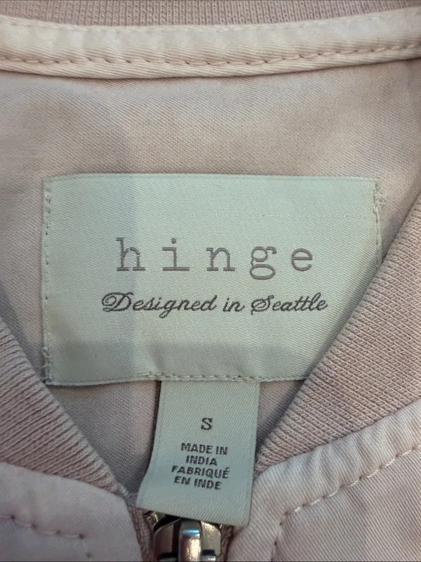 Hinge Light Pink Bomber Jacket Size Small - C69-054 - Image 2