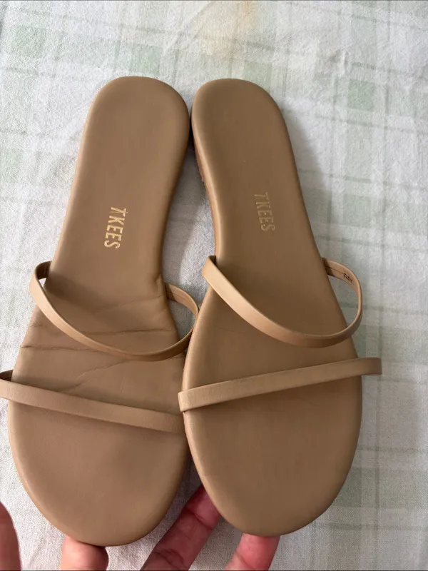 TKEES Slim Double-Strap Sandals in Tan - Image 8