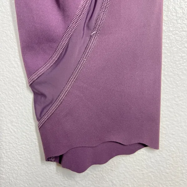Lululemon Wunder Train High Rise Crop 21'' Women 10 Purple Culf Mesh Scallop Hem - Image 6