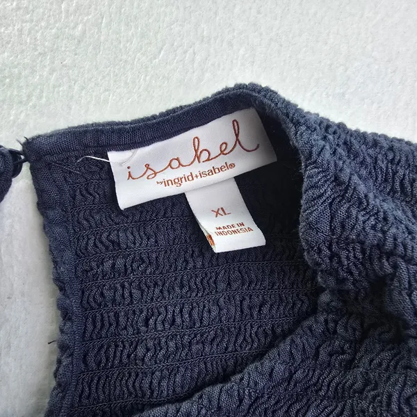 Isabel by Ingrid &‎ Isabel Navy Blue Smocked Cutout Maternity Midi Dress XL - Image 4