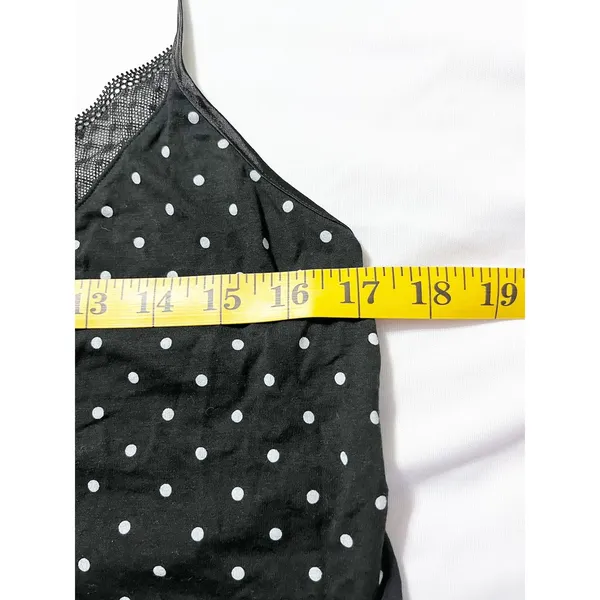Victorias Secret Polka Dot Lace Trim Retro Pinup Rockabilly Cami Top Size‎ L - Image 9