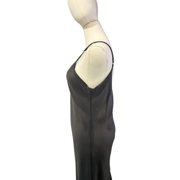 Vtg Kirna Zabete Luxury Stretch Silk Charmeuse Slip Maxi Dress Y2K Tulip Hem USA - Image 5