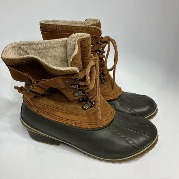 Sorel winter fancy lace up boots duck‎ boots size 8.5 - Image 3