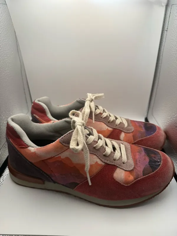 Inkkas Andes Jogger Sneaker Shoe Colorful Southwestern‎ Scenery Red Orange W9 - Image 3