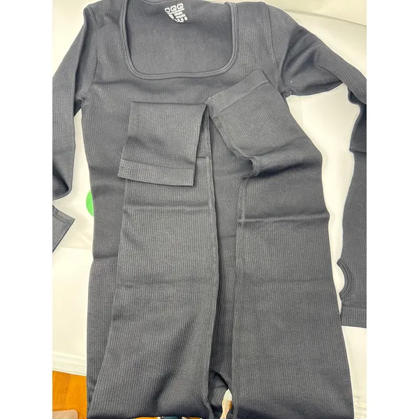 Brand New OQQ Square Neck Long Sleeve Bell Bottoms Jumpsuits Size M - Image 5