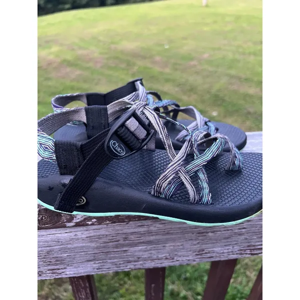 CHACO ZX/2 Pixel Weave Strappy Toe Sandals Black Teal Purple Womens Size 8 - Image 5