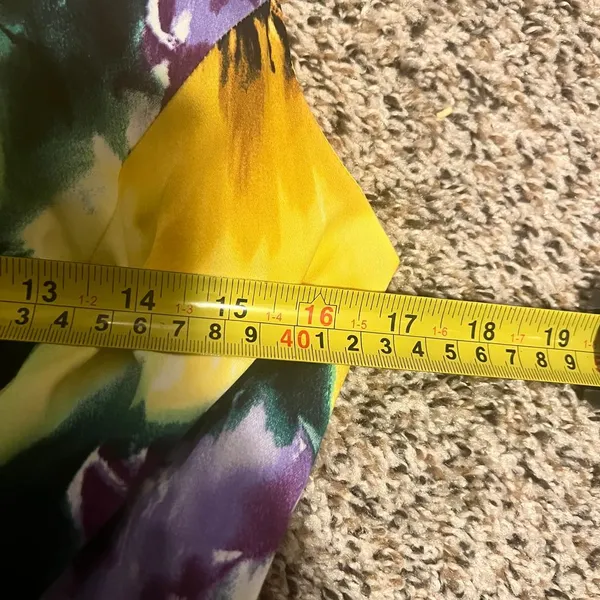 Julian Taylor Floral‎ Watercolor Sleeveless Belted Summer Dress Size 8 - Image 4