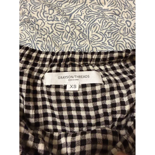 NEW Grayson Threads Black White Skort Skirt Gingham Size XS Stretch - Image 3