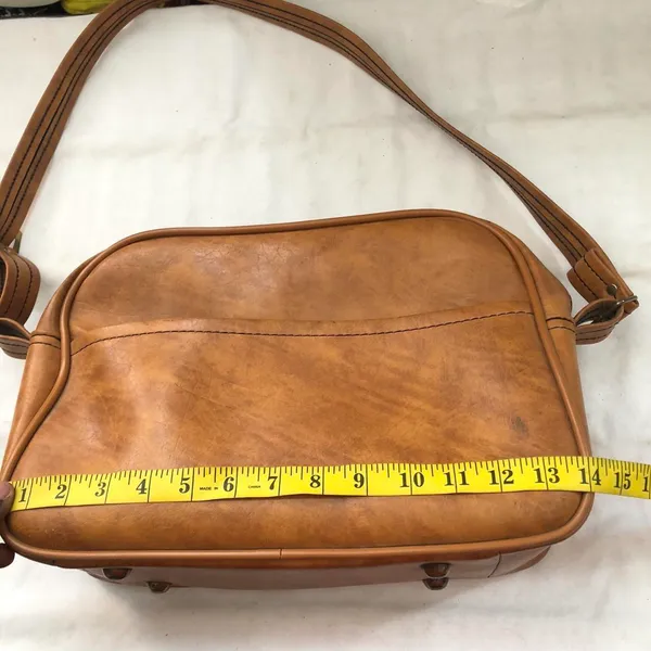 Vintage Unisex Brown Genuine leather shoulder laptop crossbody messenger weekender duffle bag purse - Image 5