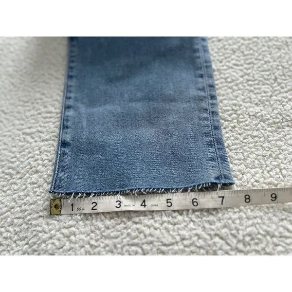 J Crew $118 Essential Straight Leg Jeans Medium Blue Raw Hem Size 30 CD679 - Image 11