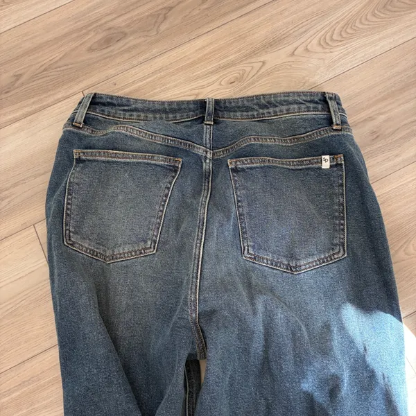 Sneak Peek Women Medium‎ Wash Wide Leg Cuffed Denim Jeans Size W32 - Image 6