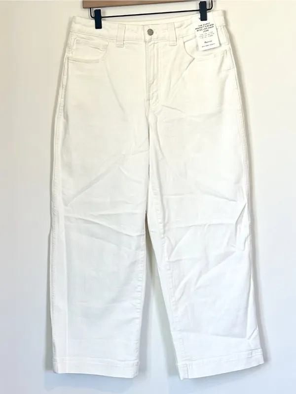 NWT Madewell The Curvy Perfect Vintage Wide-Leg Crop Jean in White - Size: 29 - Image 2
