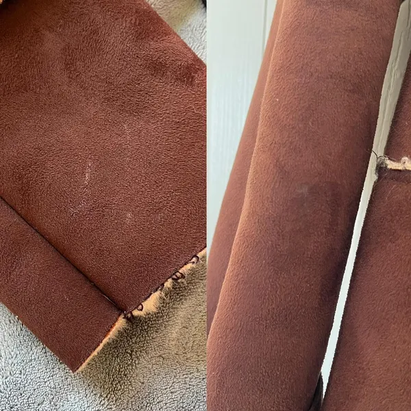 Vintage Y2K indie boho Forever brown faux suede and faux fur lined jacket medium - Image 8