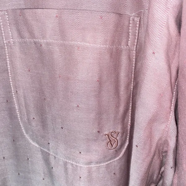 Victoria's Secret Nostalgia Rose Herringbone Pink Pajama Top Women's Size Small - Image 5