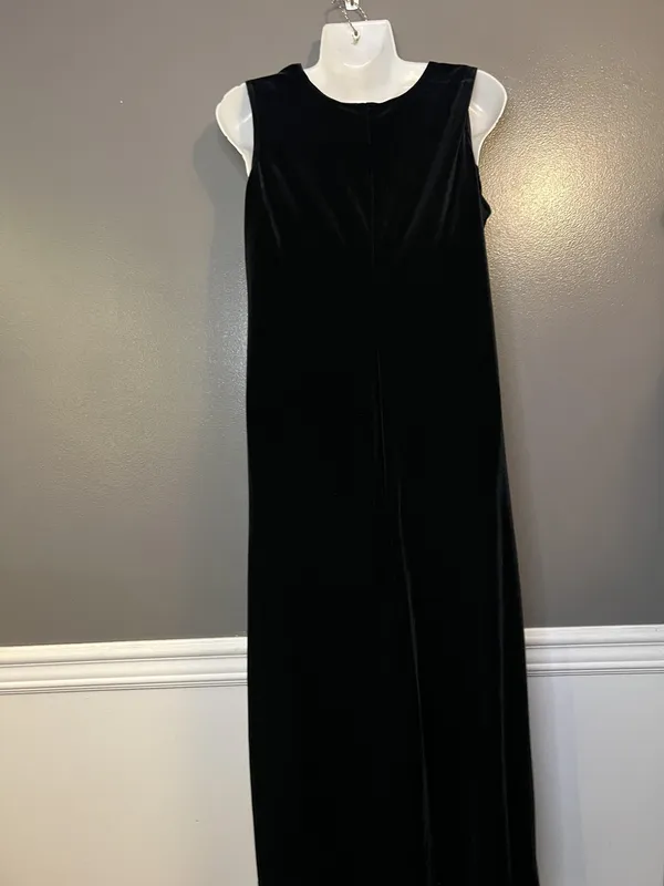 R&M Richards Dress Womens Black Velvet Sleeveless Maxi Formal Evening Style 9067 - Image 6
