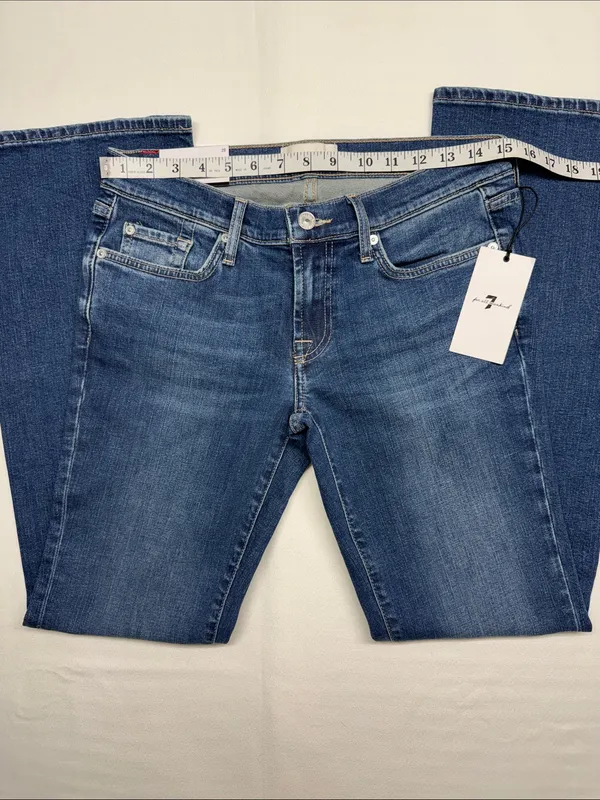 7 For All Mankind The Original Bootcut Low-Rise Women's Dark Blue Jeans - Image 7