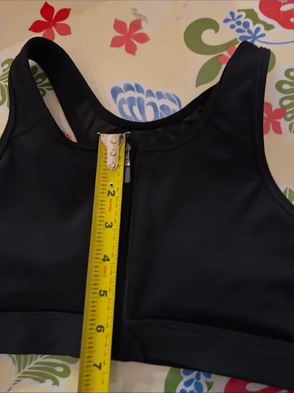 Nike Women’s Dri Fit Sports Bra Black Zip Front Size XS - Image 6