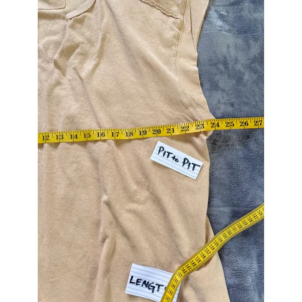 Aerie Summer Breeze Notch Neck T-Shirt Womens XL Tan‎ Cotton Relaxed Slouchy - Image 10