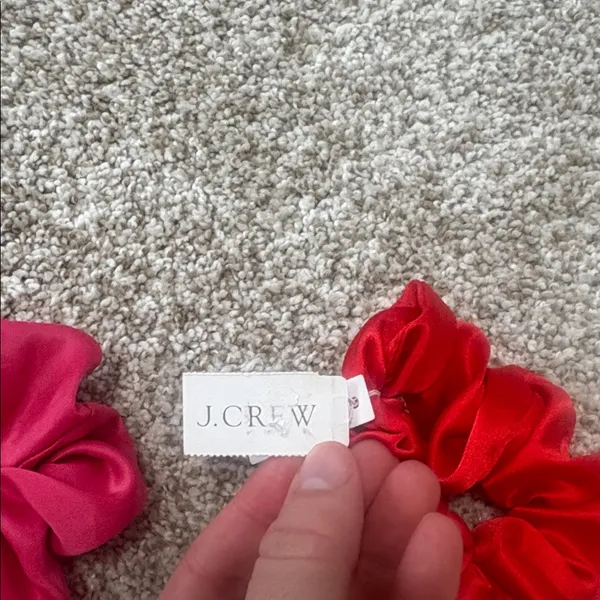 J. Crew Set of 2 Pink and Red Scrunchies - Image 4