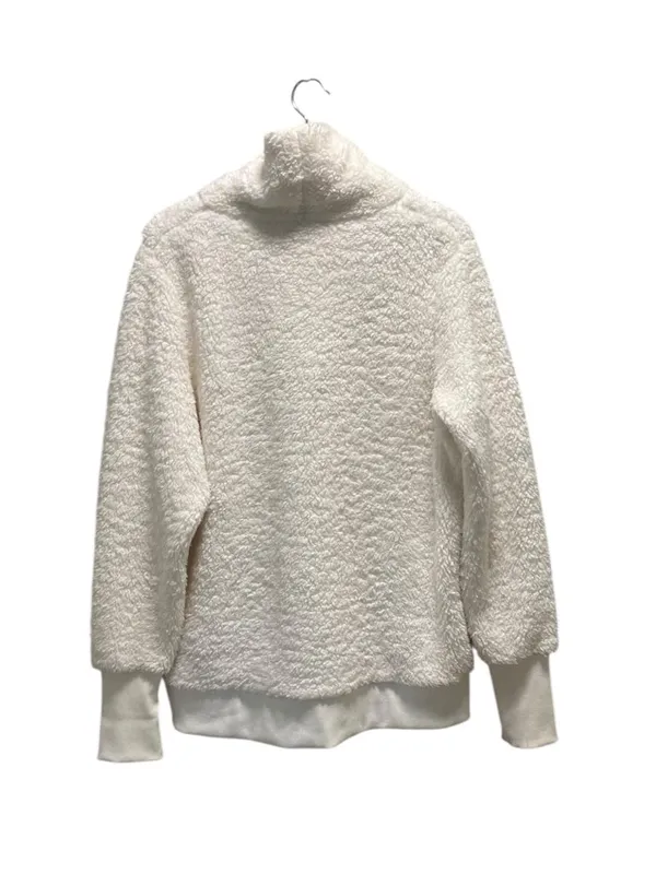 Athleta Nirvana Sherpa Funnel Neck Sweatshirt Cream Size L Athleisure Neutral - Image 12