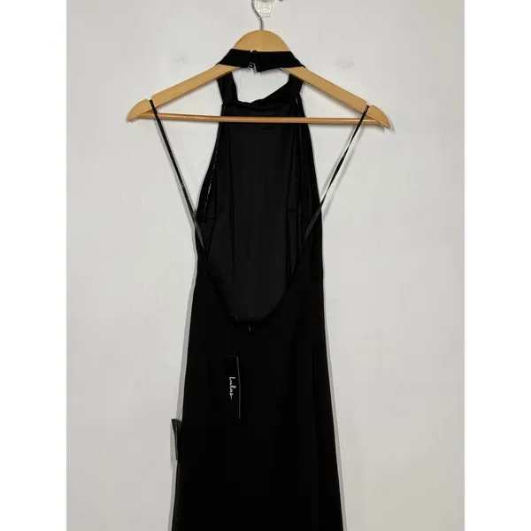 Lulus Deziree Bodycon Maxi Dress Women's Size XS Black Halter Cocktail Party NWT - Image 5