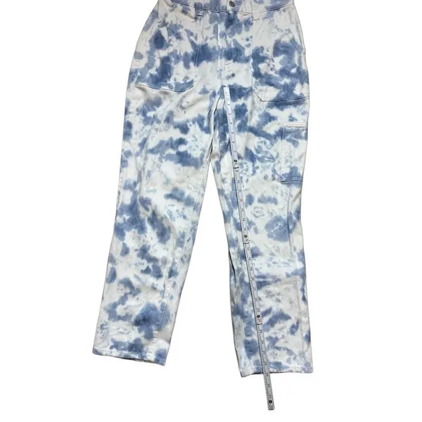 Pacsun womens blue white‎ tie dye high rise mom jeans sz 30 - Image 6