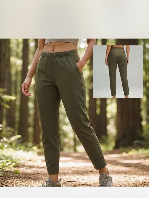 Lululemon On the Fly 7/8 Pant Size 2 Dark Olive Green Luxtreme Drawstring Pants - Image 8