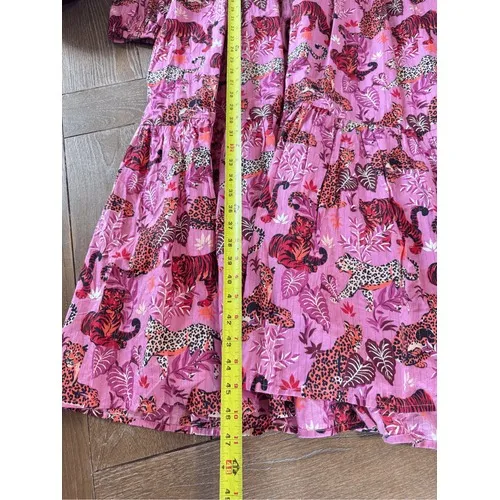 Printfresh Tiger Leopard Print Midi Dress Womens Pink Small - Image 8