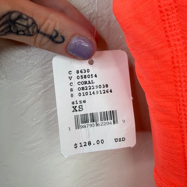 NEW Free People Movement Neon Coral Kiss My Ace Tennis Dress Sporty Romper XS - Image 8