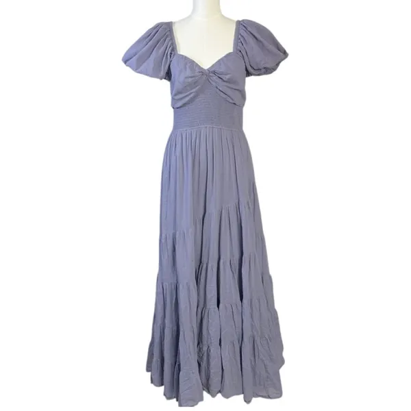 Free People Dainty Ethereal Sundrenched Short Sleeve Maxi Size XL Plum Dust - Image 8
