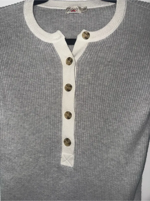 Faherty Women's Mikki Henley Neutral Colorblock Sweater - Image 7