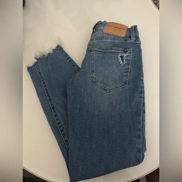 Lucky Brand Women's Distressed Blue Ankle Jeans - Image 2