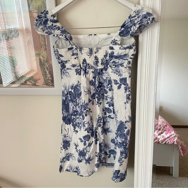 Abercrombie & Fitch Petite Emerson Cap Sleeve Linen Blend Mini Dress - Image 8