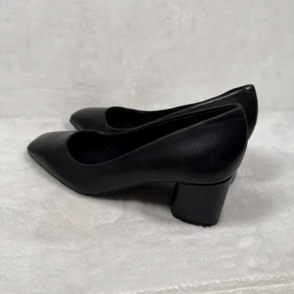 Calvin Klein Kcalanta2 Black Leather Square Toe Block Heel Pumps Women's Size 6M - Image 8
