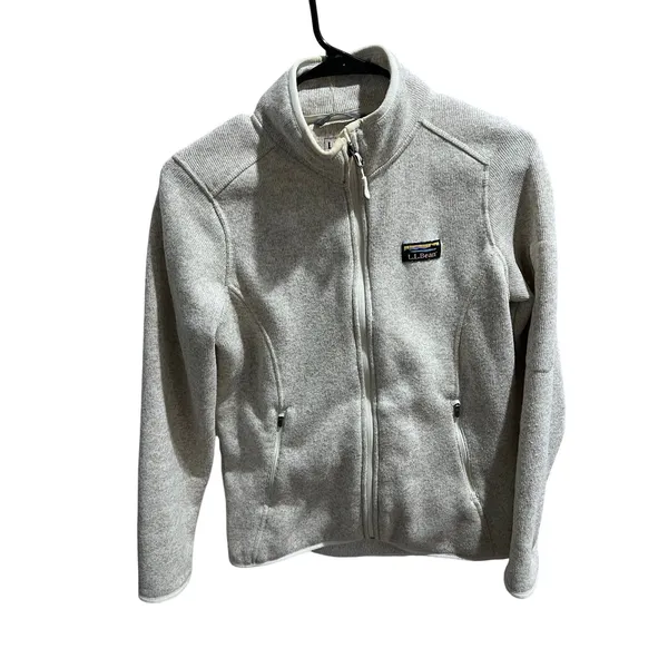 L.L.Bean Women’s Fleece Jacket Small Gray Full Zip Outdoor Casual - Image 3