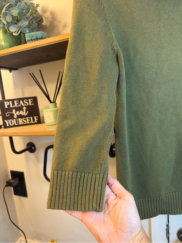 Talbots Olive Green Cowl Neck Sweater - Image 5