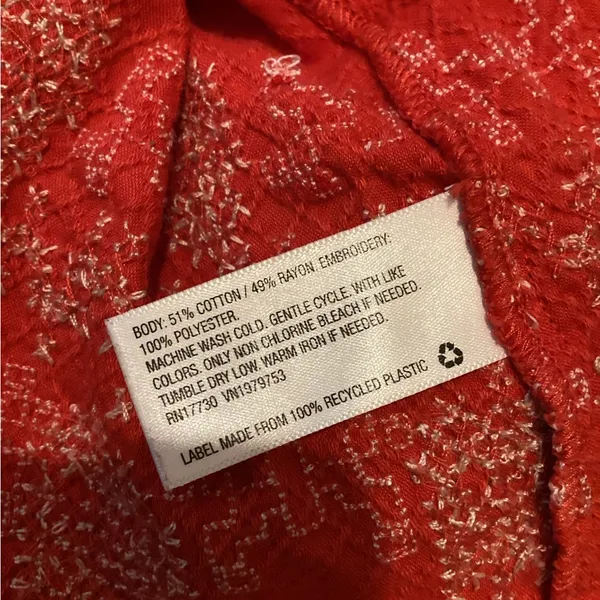 Knox Rose Red Blouse with White Embroidery - Image 5