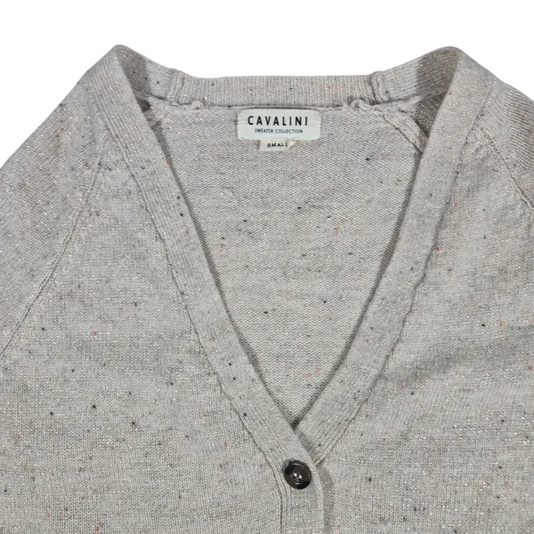 Cavalini Sweater‎ Collection Knit Cardigan Speckled Wool Blend Button Front S - Image 3