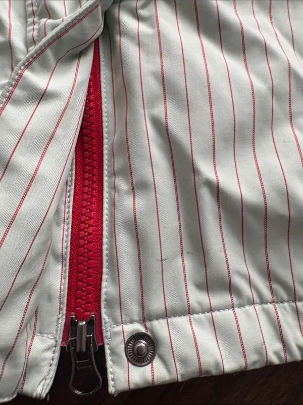 Roxy VINTAGE Medium Utility Coat Roxy Snow Limited Ed Mint Red Striped Zip Jacke - Image 6