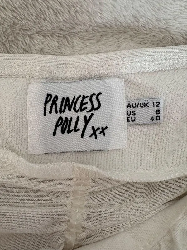Princess Polly Concordia Crop Top White Mesh Corset Tank - Size 12/Large - Image 5