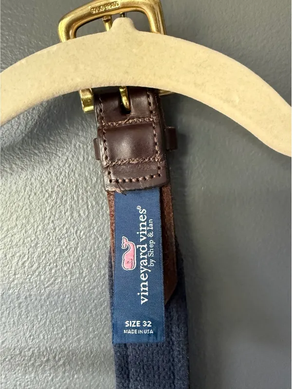 Vineyard Vines Pink Whale Patterned Belt Size 32 - Image 6