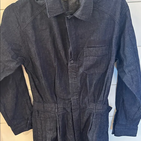 AG Adriano Goldschmied Dark Blue Denim Utility Jumpsuit size‎ S EUC - Image 3