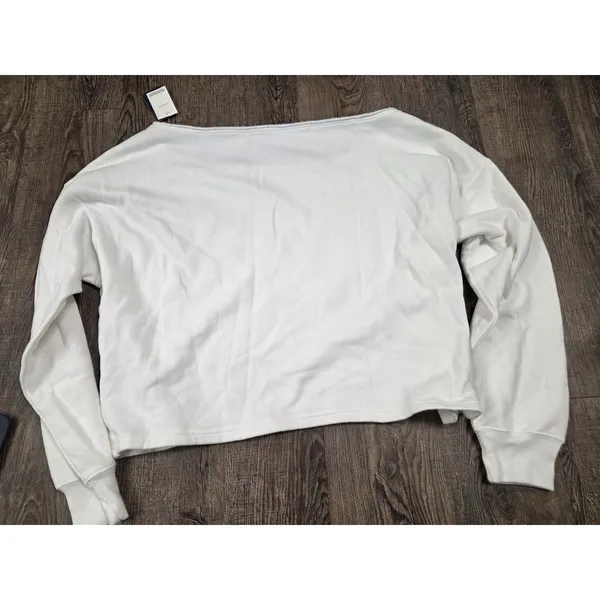 Hollister x Blue 84 Off Shoulder NWT University of Miami Sweatshirt Off-White M - Image 6
