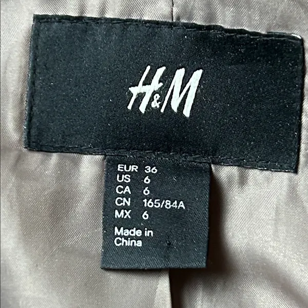 H&M Tan Double-Breasted Pea Coat Size 6 - Image 8